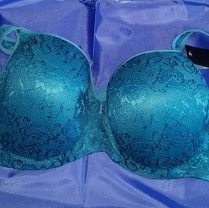 Lace balconette bra teal - 42D NEW